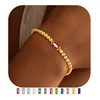 Bracelet perles rubis et or