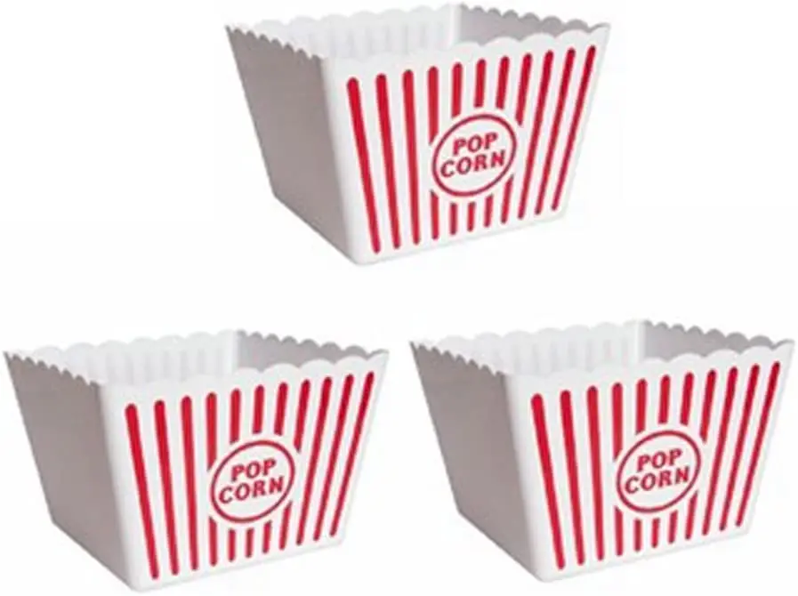 175oz Big Square Plastic Popcorn Bucket With Scalloped Top Edge Recyclable Pp Material Bpa Free