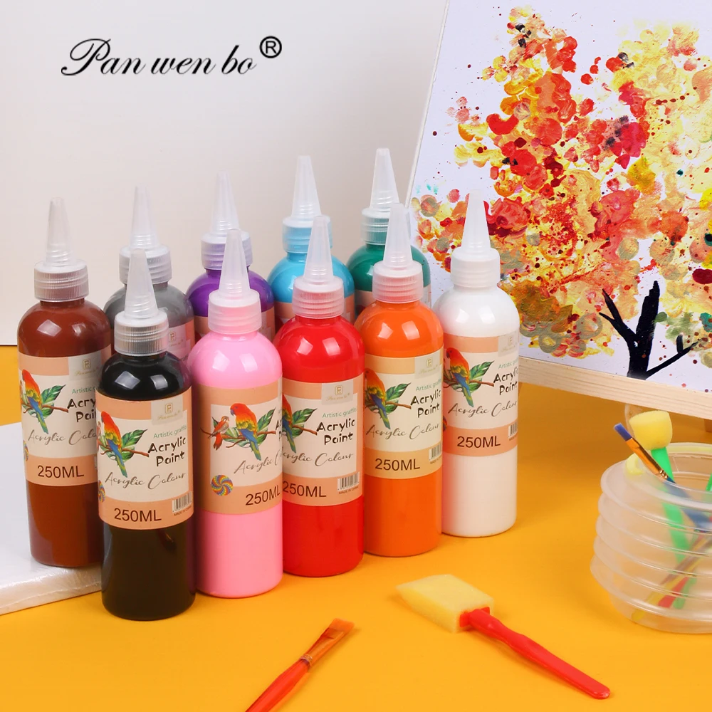 Художественные принадлежности 10 видов цветов акриловая краска 250 мл художественная Профессиональные акриловые