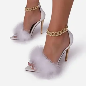 QuiteS Pointy Skinny Heels Luxury Designer Sandals for Women High Heels Fish Mouth Plus Size Sandals for Women