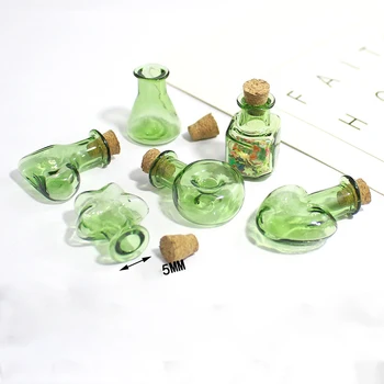 56H Wholesale Creative Green Glass Bottle Mobile Phone Pendant Drift Handmade Glass Bottle