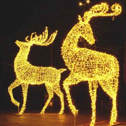 クリスマスLED 3D鹿モチーフライト - アクリル製・多色・カスタマイズ可能