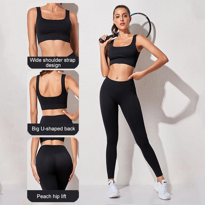 5 PCS Gym Fitness Athletic Workout vêtements de yoga pour femmes, Afforable  Activewear sans coutures soutien