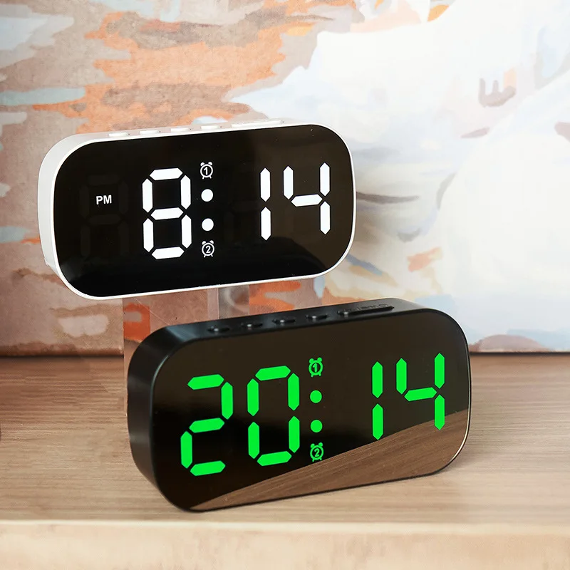 New Arrival Brightness Adjustable Display Temperature Date Time Bedside Table Clock Digital Alarm Clock Desktop Bedroom Office