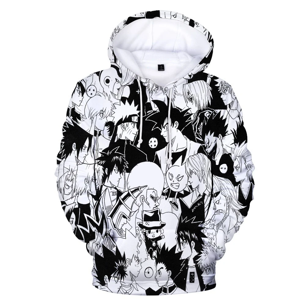 Hot Sell Comic Japanese Anime Black And White Comic Hoodie Adults Kids Youth Sweatshirt Alibaba