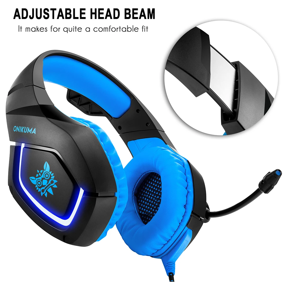 Headset Gamer Onikuma, RGB, Xbox One, PS4, PC, Mobile, Cancelamento de  Ruído, Preto - X-15