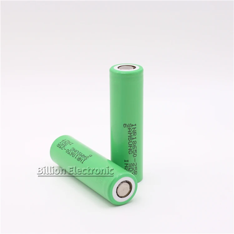 Brand New ICR 18650 25R 3.7V 2500mAh Deep Cycle 20A Discharge Battery Cell Cylindrical Flat Top  Li-ion Battery