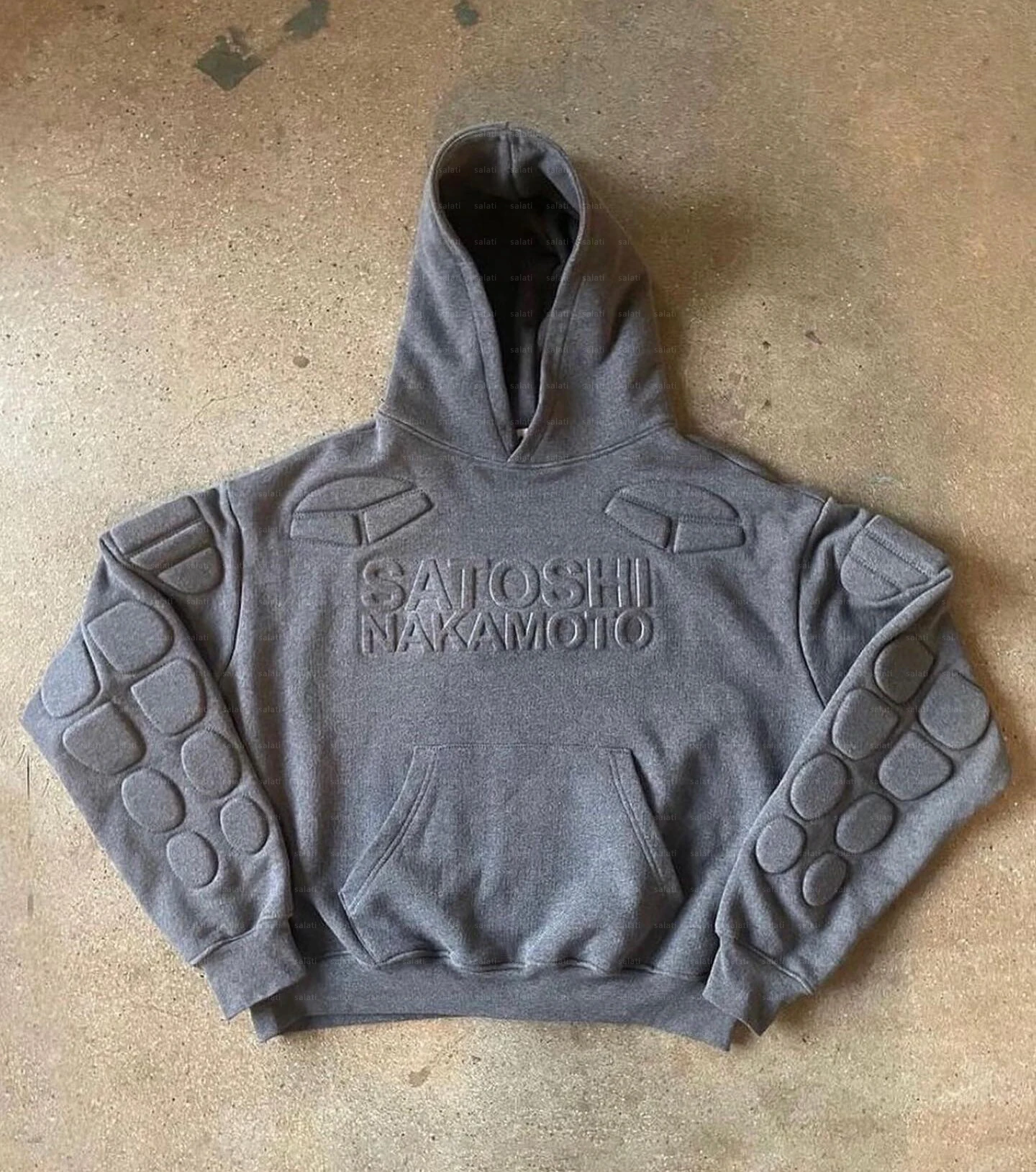 Custom Fleece Pullover Hooded Sweatshirts Unisex Heavyweight 100% Cotton Oversized Vintage Acid Wash 3D Embossed Hoodie for Men gallery 8