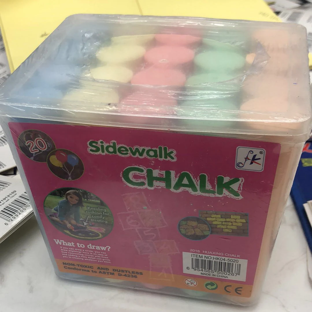 Изготовленный На Заказ нетоксичные Экологичные пылеотталкивающего покрытия большой картина тротуаров school Мел моющийся 20 шт. цветной