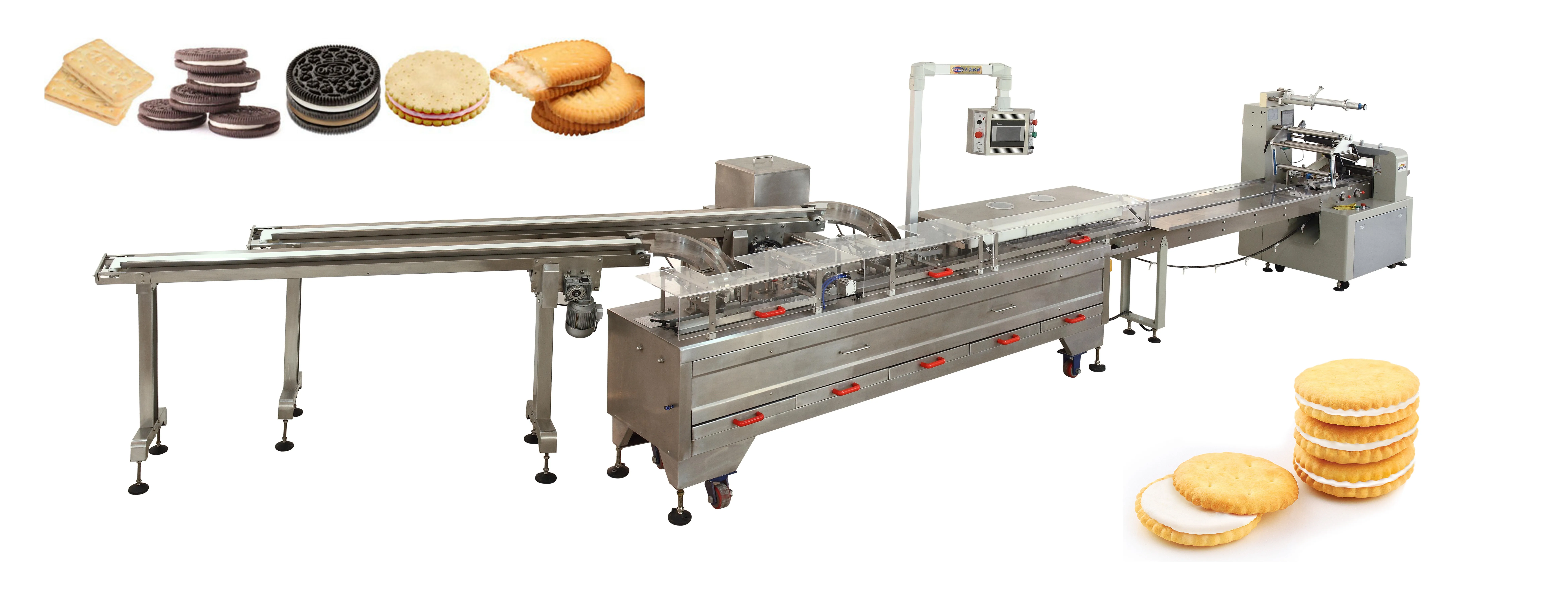Full Automatically High Productivity One Lane Sandwich Biscuit Machine