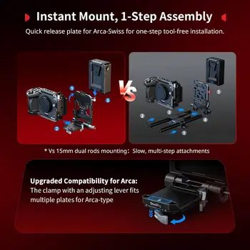 For SMALLRIG All-in-One Compact Camera Video Rig for NEEWER V Mount Battery Plate Kit QR Arca LCD Screen Protection Bracket detail image