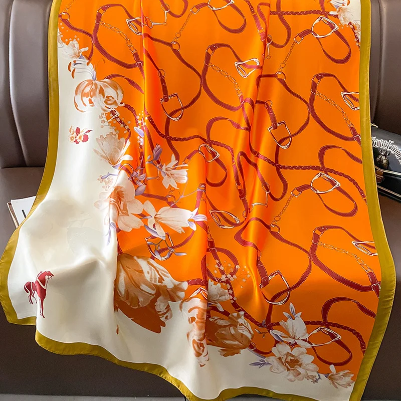 European Vintage Style Silk Scarf - Luxury & Versatility