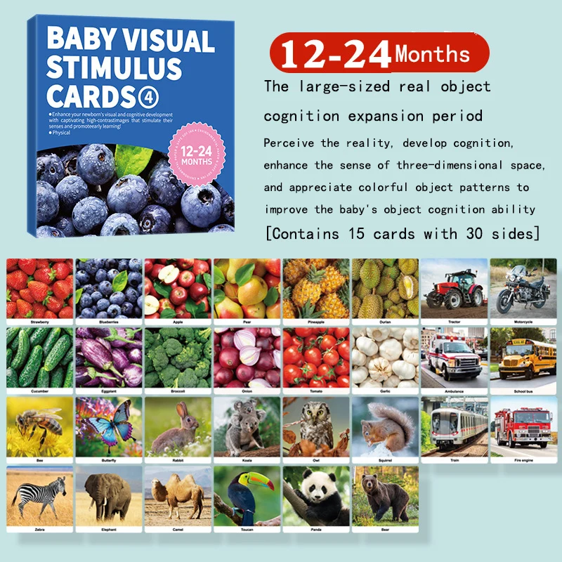 Hoge contrast baby flitskaarten zwart wit kleur visuele stimulatie leeractiviteit kaart hersenontwikkelingsspeelgoed Montessori cadeau