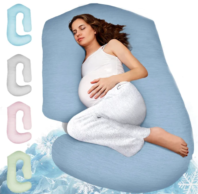 Cuscino per Gravidanza a Forma di U Personalizzabile, Certificato OEKO, Rinfrescante, per Supporto Totale del Corpo Durante il Sonno Estivo