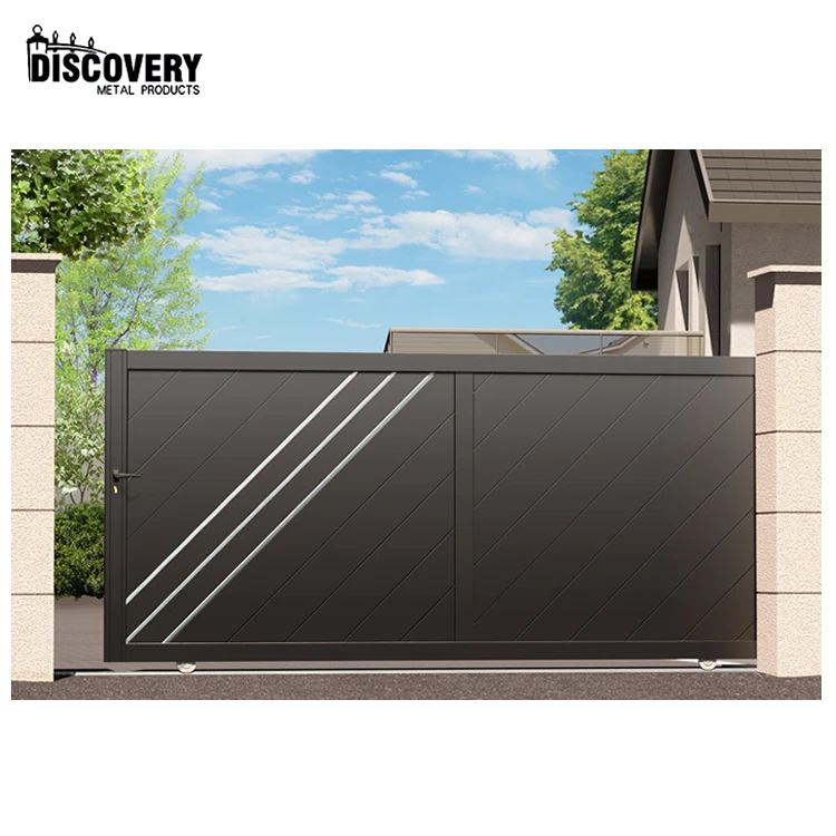 Modern Aluminum Sliding Gate Custom Driveway Entrance Gate for Villa and Garden