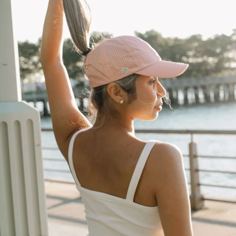 Wholesale Cotton Women's High Top Hat Gym Ponytail Cap