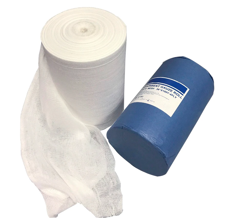 Bleached Medical Absorbent Cotton gauze roll 36X100Yds (4 PLY, 19 X 15)  from China manufacturer - Forlong Medical