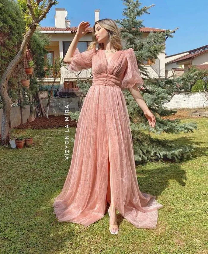 New Model Party Dress Plus Size Plus Size with Glitter Fabric Plus Size Blue Color Evening Dress