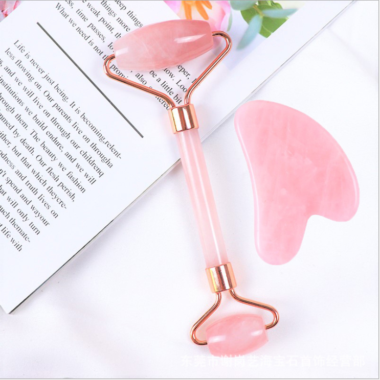 Натуральный Порошок dropshCrystal нефритовый ролик косметический нефритовый массажер для лица тарелка для соскабливания Меридиан набор для ухода за здоровьем Массажная палочка