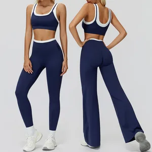 Bnice 3129 Sleeveless Top Yoga Leggings Set 2 Piece Yoga Sets Fitness & Gym Sportswear Women Activewear Gym Pants Clothing Sets