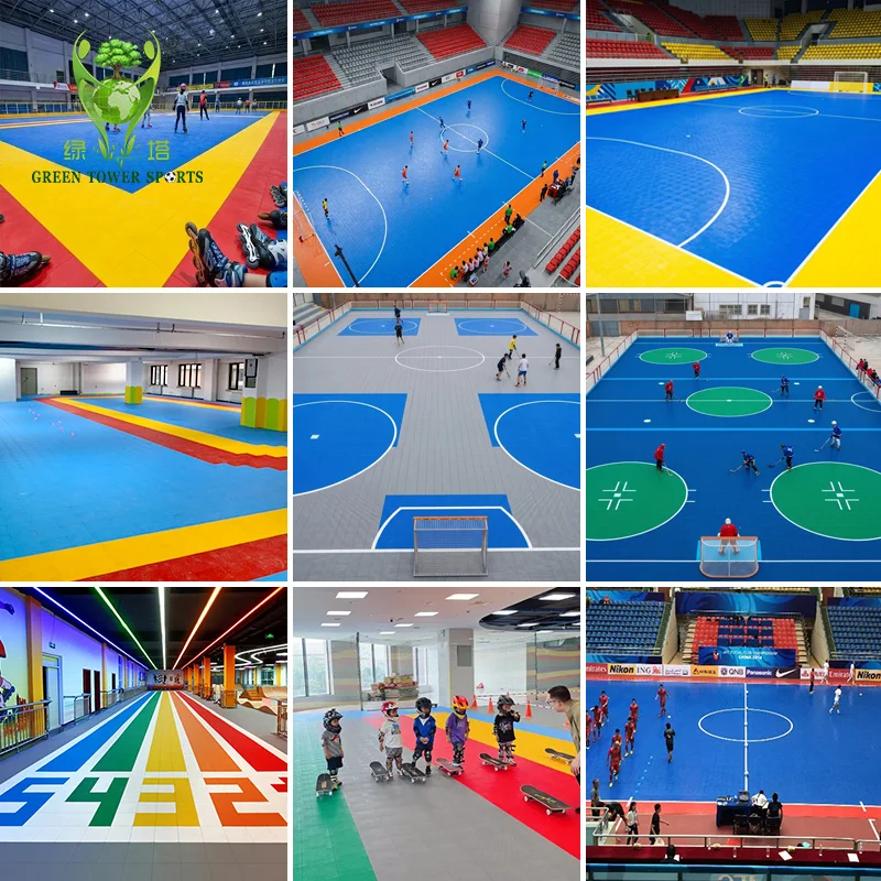 PP Inline Flat Hockey Skating Basketball Volleyball Pickleball Court Tiles Indoor Interlocking Plastic Floor Tiles