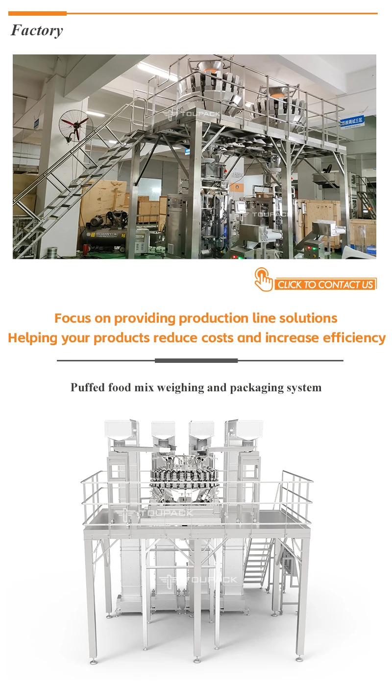 Fully Auto Multihead Weigher Packing Machine with 10" Color Touch Screen and 1 Year Warranty
