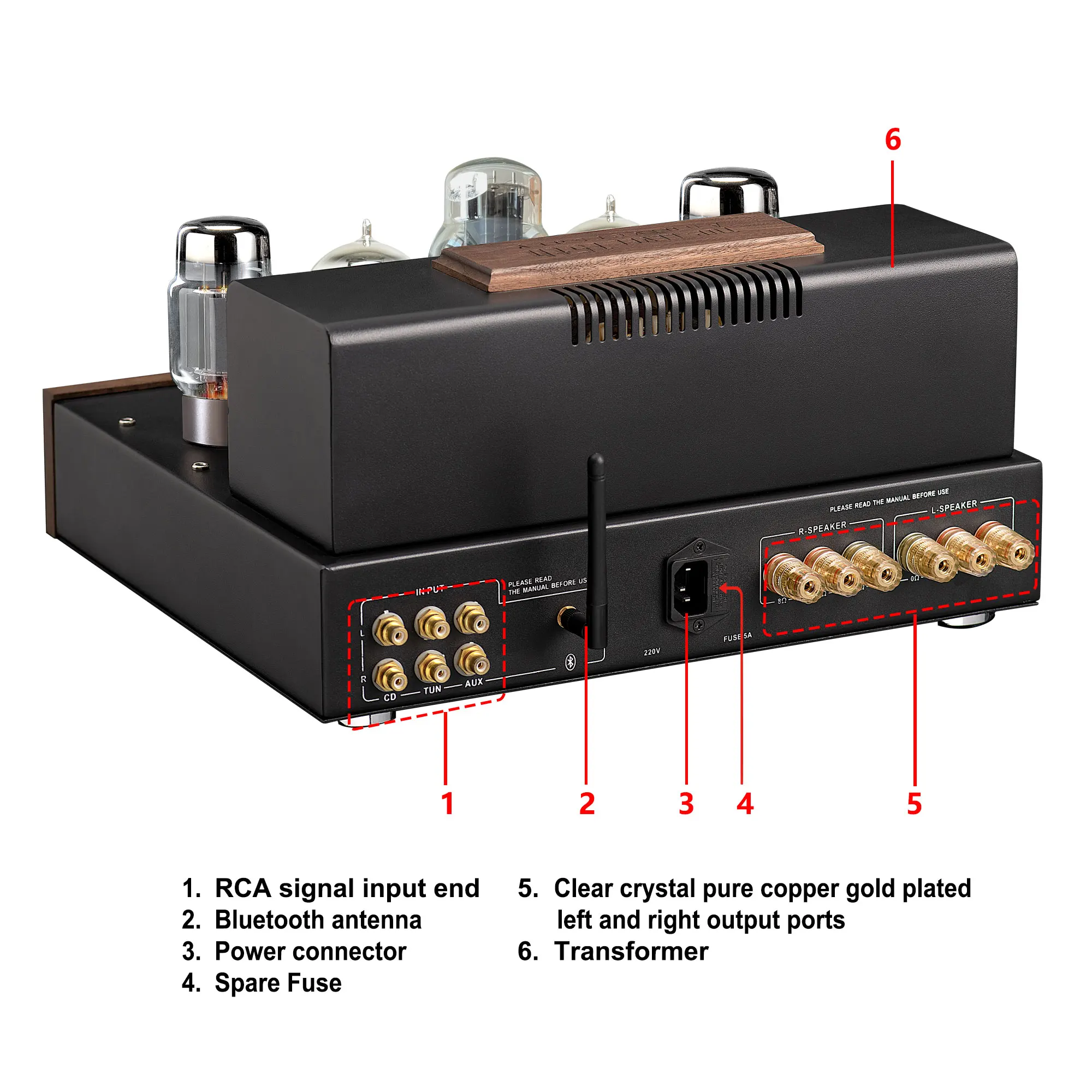 Mona Home HiFi Stereo Vacuum Tube Amplifier KT88*2, 2.0 Channels