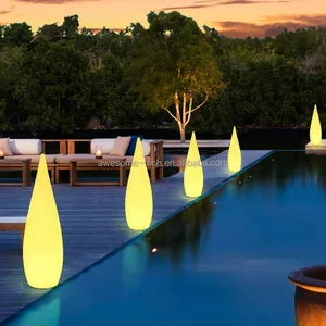 Water Drop Multi-color Creative Bedside Romantic Atmosphere Mood Table Lamp Plastic Waterproof Rain Drop Pattern Night Light