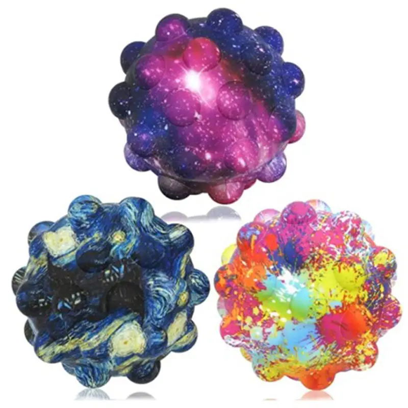 Colorful Kids Fun Silicone Ball Pop Fidget Stress 3d Popper Toy Bubble Squeeze Vent Ball Pop