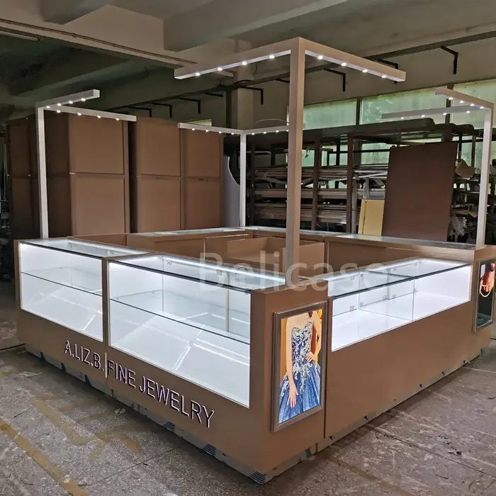Jewelry Store Kiosk Design for Mall Glass Display Cabinet Showcase  Commercial Watch Jewellery Shop Furniture Decoration