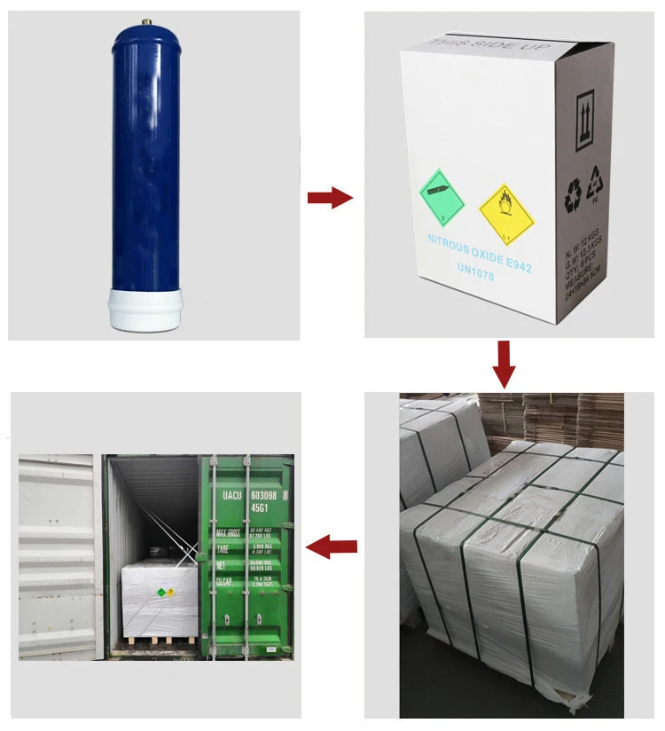 Customized Whipped Cream Chargers 3.3l 2kg N20 Disposable Gas Cylinders