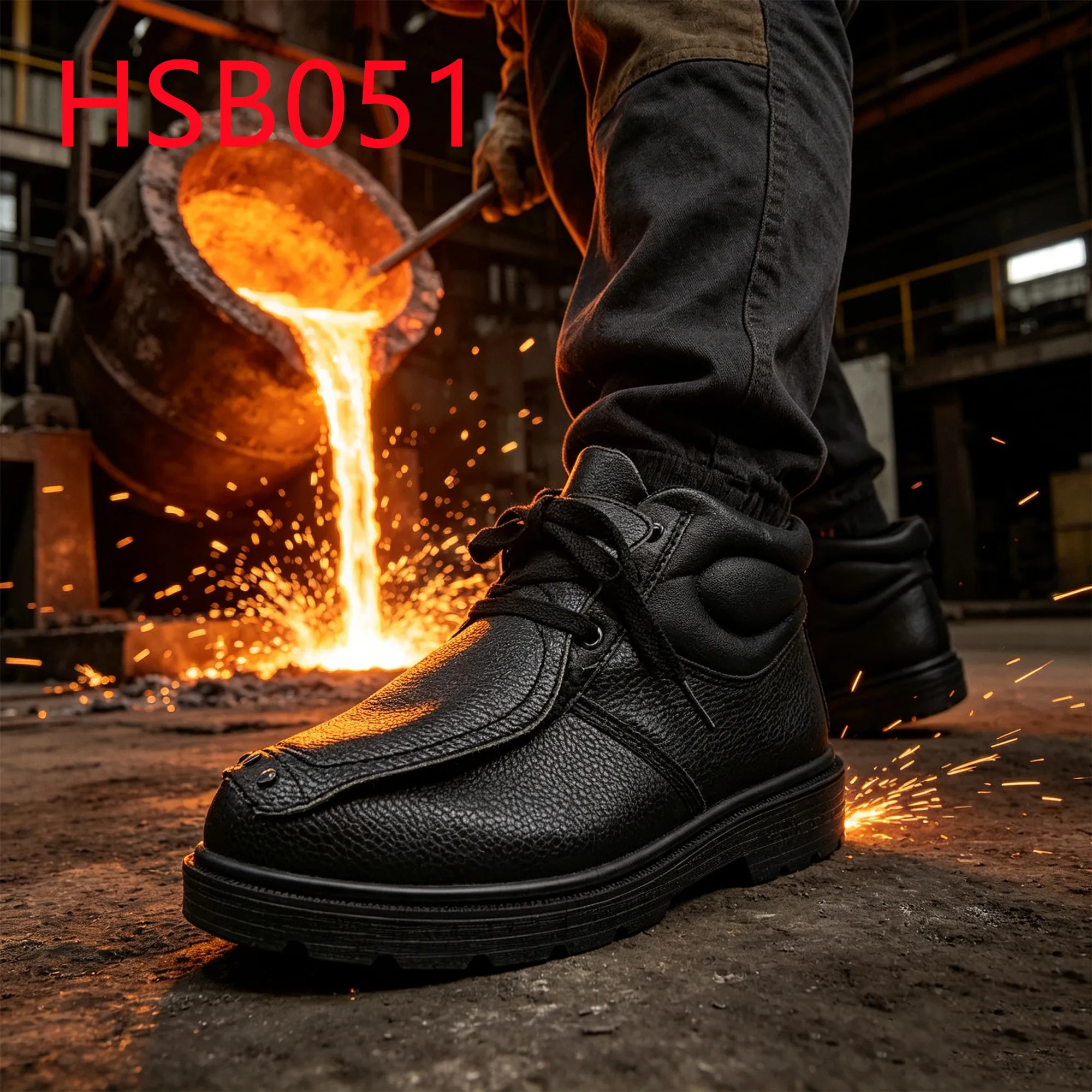 HY,Welding Workshop Spark Protection Hua Singh Safety Shoes Outdoor Welding Metal Nose Design Heat-resistant Work Boots HSB051