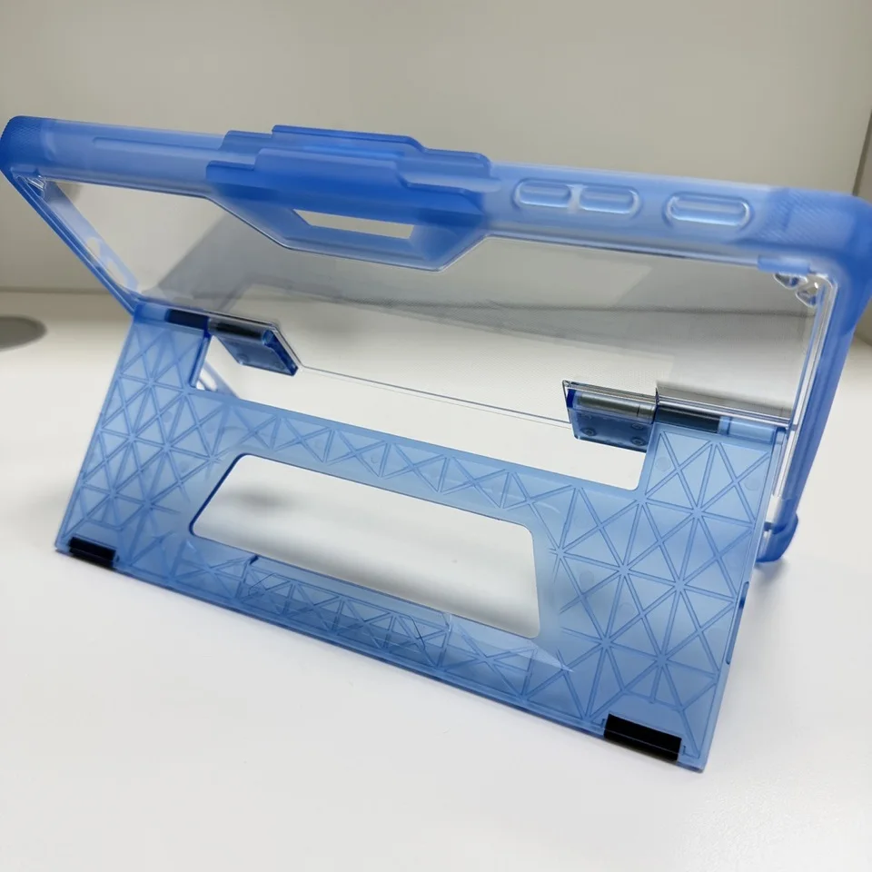 Shockproof Folio Rugged Cover with Clear Transparent Back Shell for Microsoft Surface Pro12 2025 Kickstand Case with Pen Slot