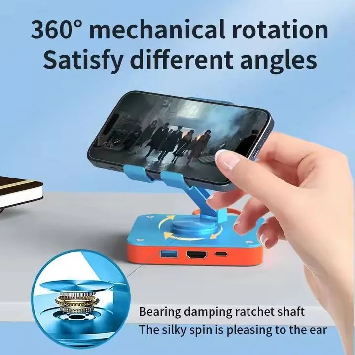 For Switch 2 Portable 3-in-1 Adjustable Hub Stand 100W PD Charging 4K 60Hz HDTV USB Adapter for Nintendo Game Accessories