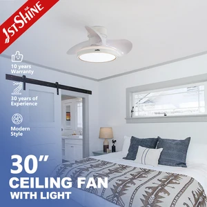 1stshine Ceiling Fan Low Profile Fancy 30 Inches White ABS Blades White Small LED Ceiling Fan