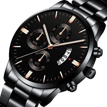 Men Gift 2022 Luxury Fashion Custom Logo Pilot Quartz Watches Military Stainless Steel Strap Quartz Men Classical Slim Watch