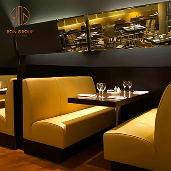 Foshan Factory Wholesale Price Modern Design Sofa Booth Seating Cafe Shop Commercial Dining Table Set Restaurant Furniture Set