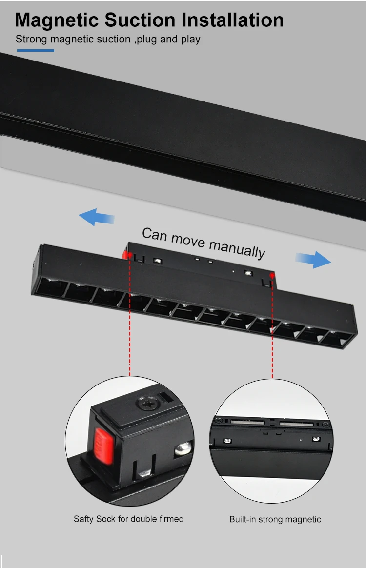 Modern Design Magnetic Track Light System 48V LED Tension Stretching ...