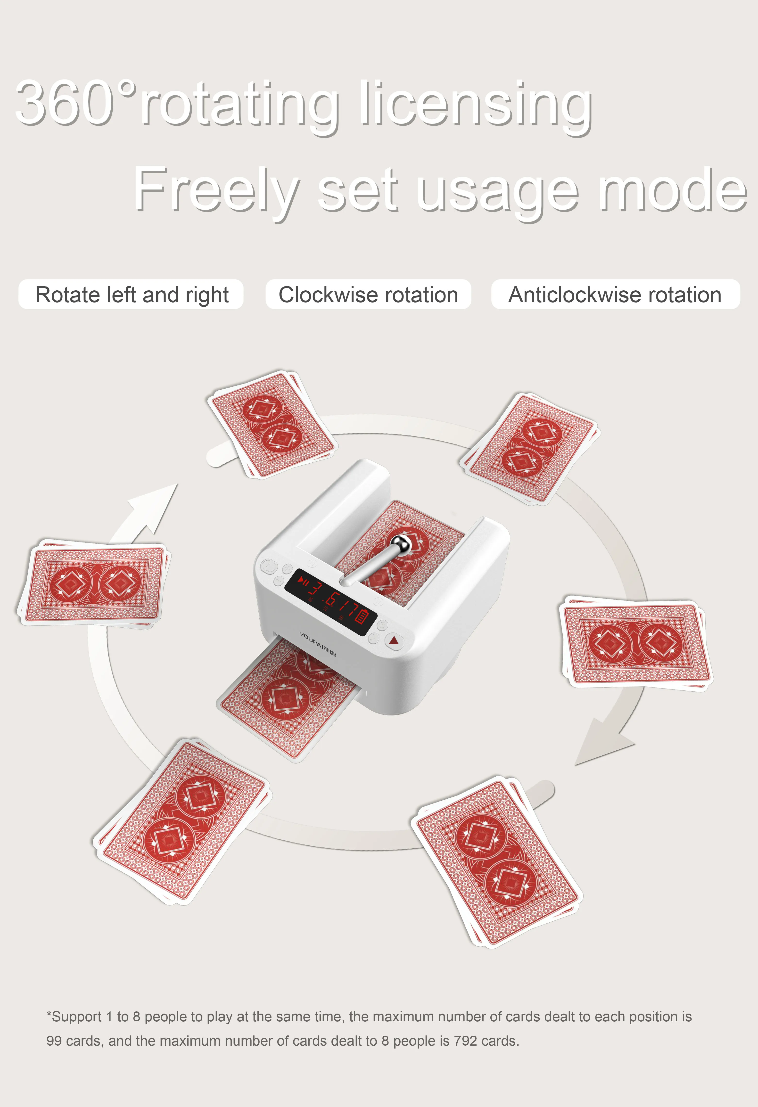 Easy To Carry Automatic Card Dealer Machine On Poker Table Top Distributing Poker Plaques For