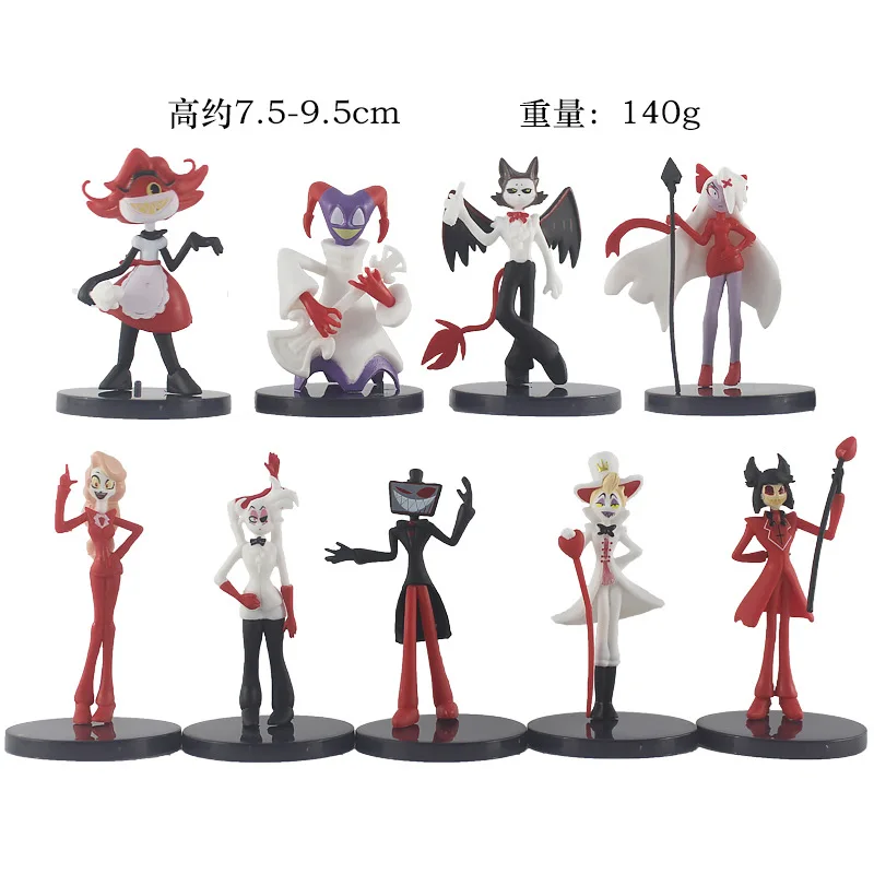 9PCS/SET Hazbin Hotel Alastor Anime Action Figure Collection