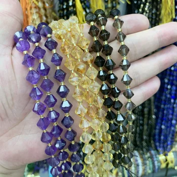New Product 8mm Natural Stone Bead Faceted Gem Crystal Agate Loose Beads DIY for Bracelet Necklace Earrings Pendants Accessories