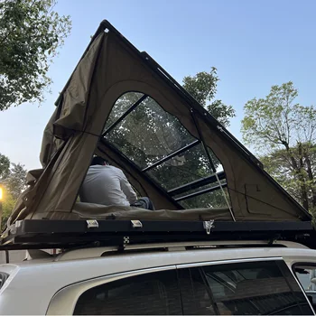 2024 Crystal Roof Top Tent Acrylic Car Triangle Rooftop Tents Super Lightweight Roof Awning Offroad Outdoor Camping Gear
