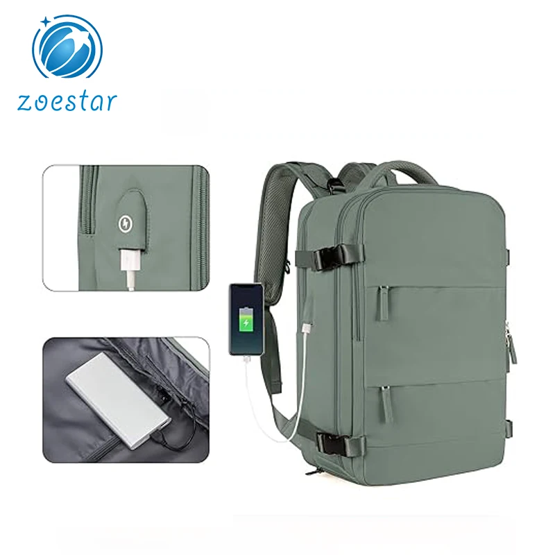 2024 Travel Luggage Laptop Backpack with a USB Port Cabin Backpack Polyester Fashion Waterproof Backpack factory