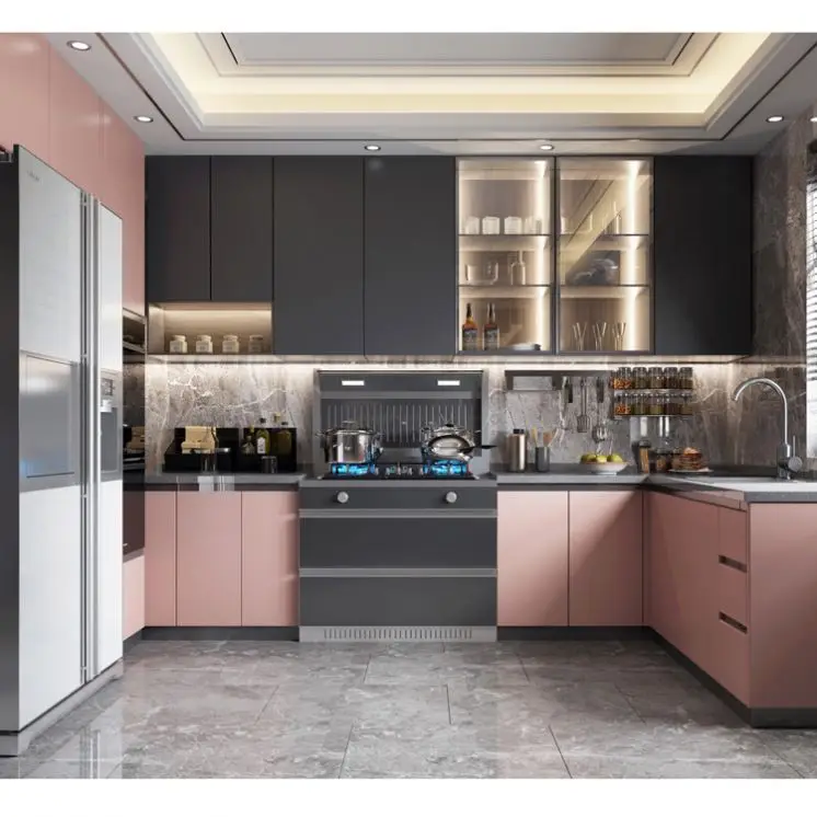 Modular L Shaped Designs Small Kitchen Cabinets for Hotels