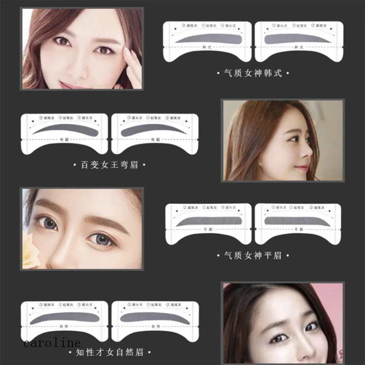 Оптовая продажа 2021 косметические инструменты пластиковые трафареты «сделай сам» для формирования