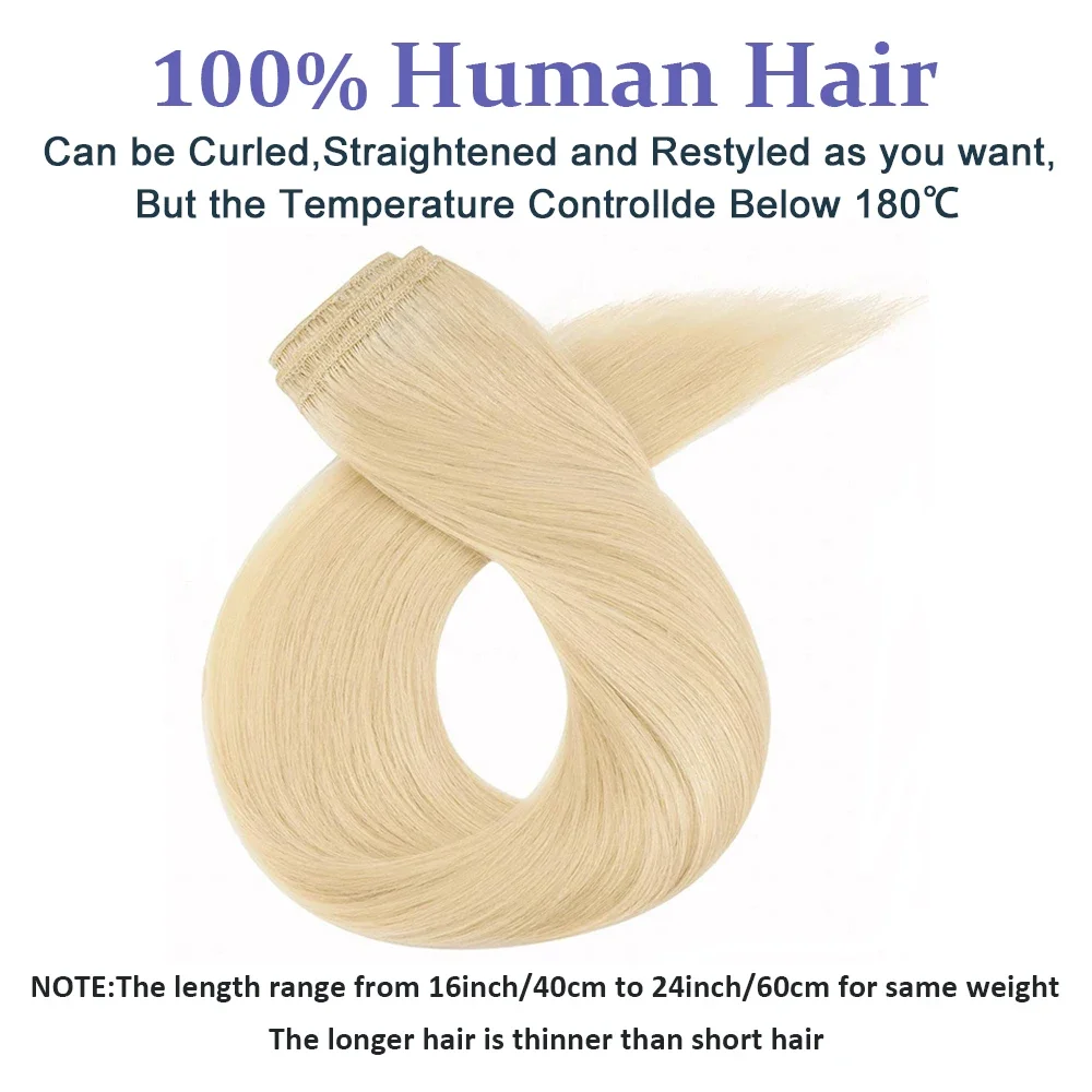 Extensii de păr blonde cu clipsuri, culoare os, 8 buc., păr Remy brazilian, 18 clipsuri, 16-26 inci_voghion.com