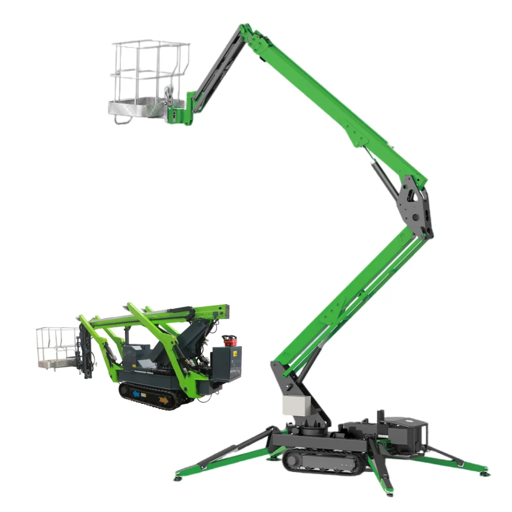 Aerial Work Platform with Spider Legs  Compact Crawler Lift Telescopic Boom Lift with Spider Design