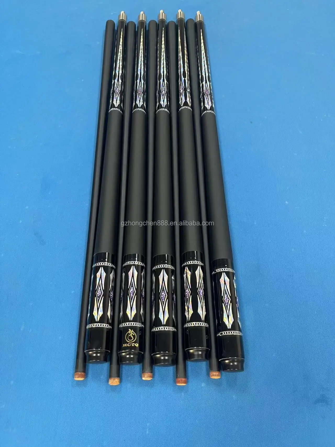 High Quality Purple Square Pattern 11.5mm Carbon Fiber Glass Fiber 1/2 Joint Snooker Billiard Pool Cue