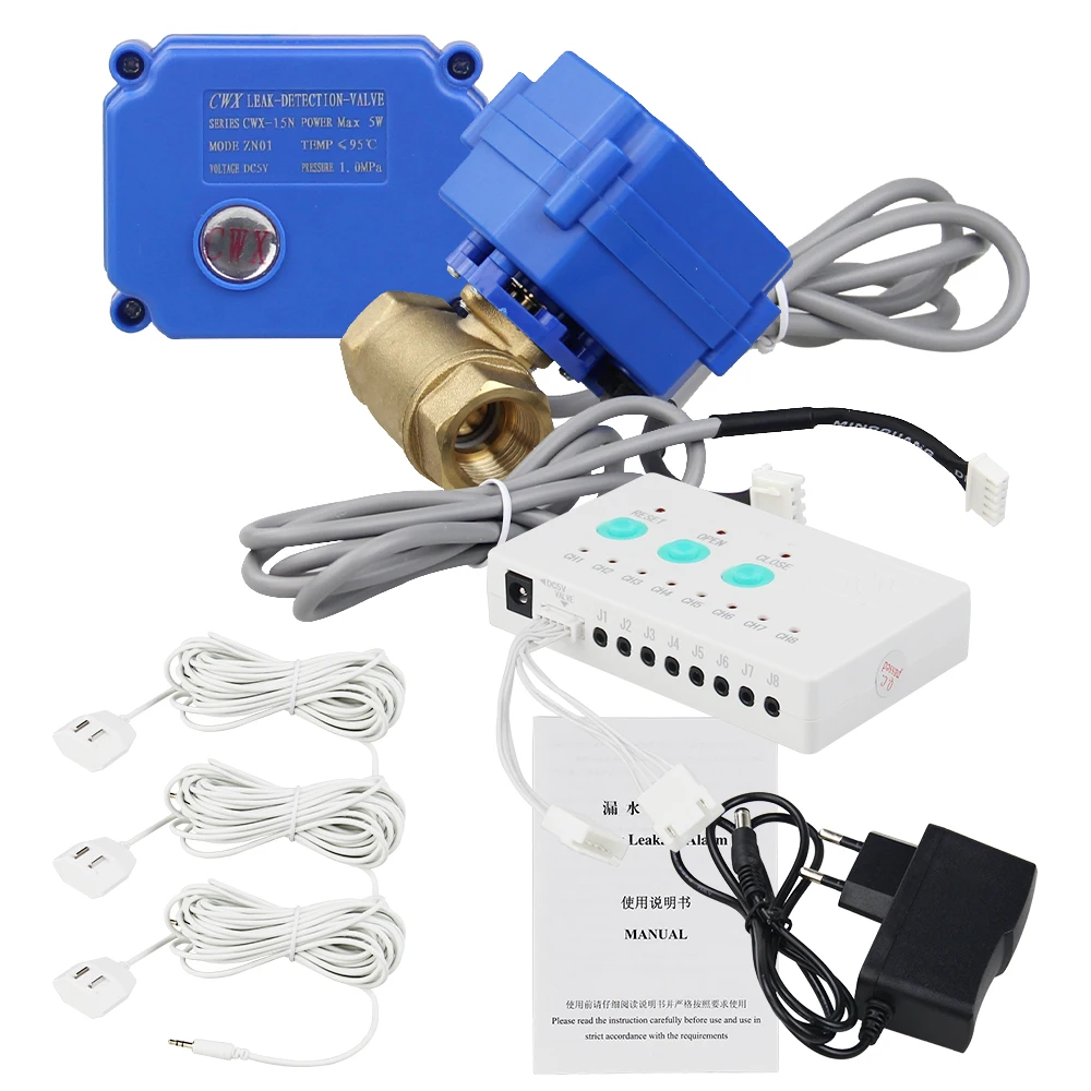 Water Leak Detector Sensors Alarm Automatic WIFI Water Leak Shut 