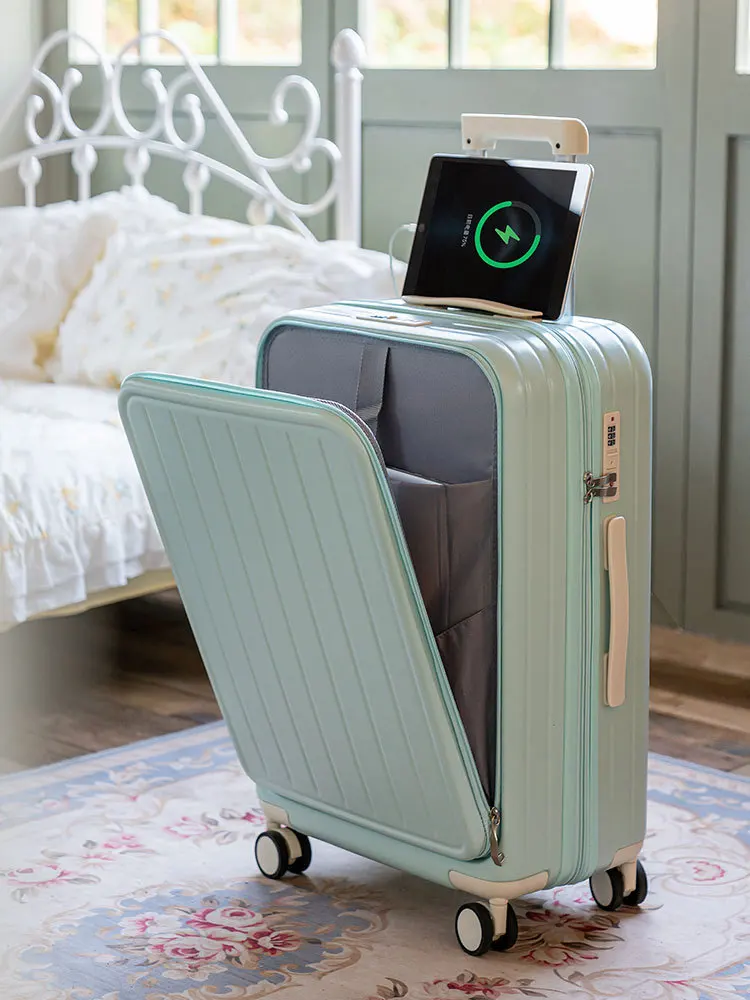 Carry On Luggage With Usb Charging Hard Side Suitcase With Front